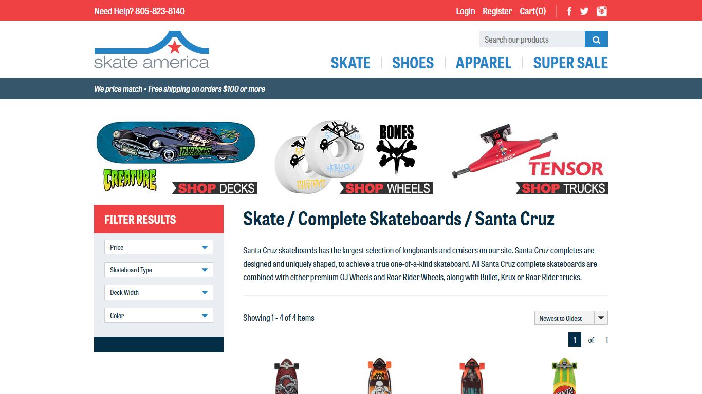 Santa Cruz Complete Skateboards & Cruisers – SkateAmerica